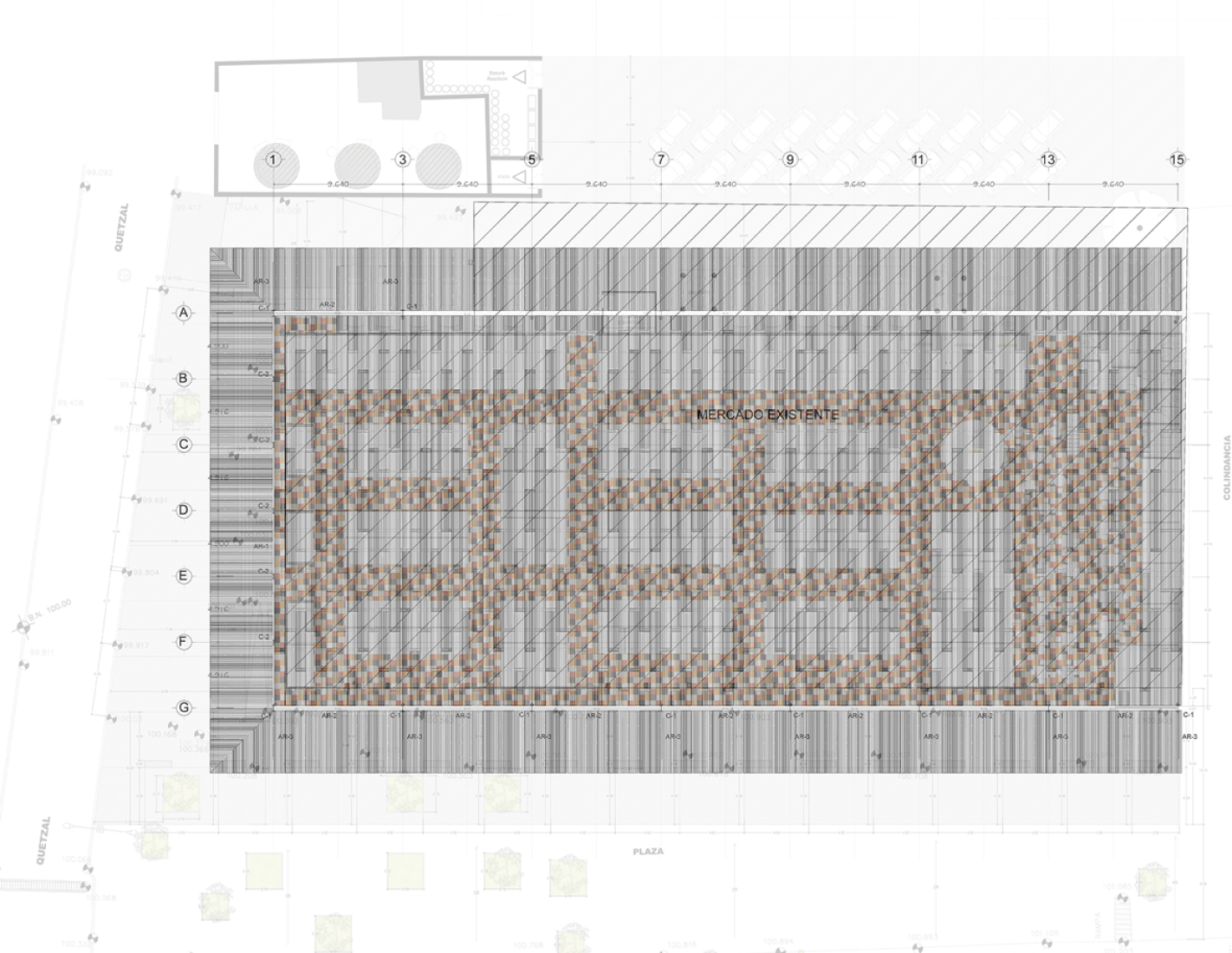 Planta de Cubiertas. Rehabilitación del Mercado de la Purísima por Bandada Studio.