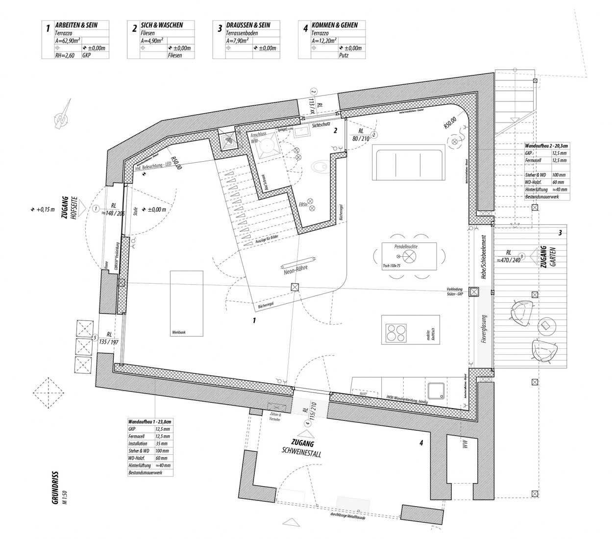 Ground floor plan. 20/A por Messner Architects.