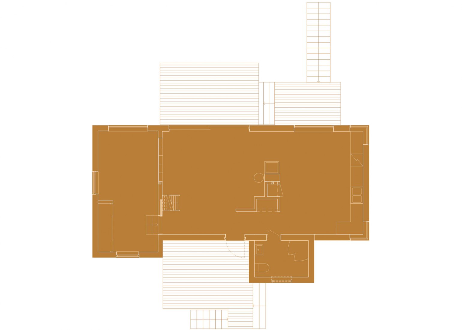 Entrance floorplan. Holiday home by Metropolis Arkitekter.