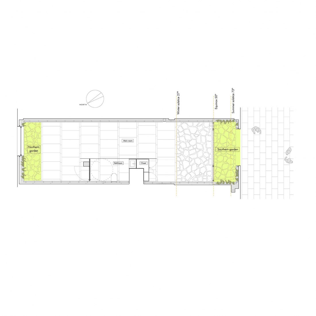 Ground floor Plan. In between gardens by Miguel Ángel Rupérez