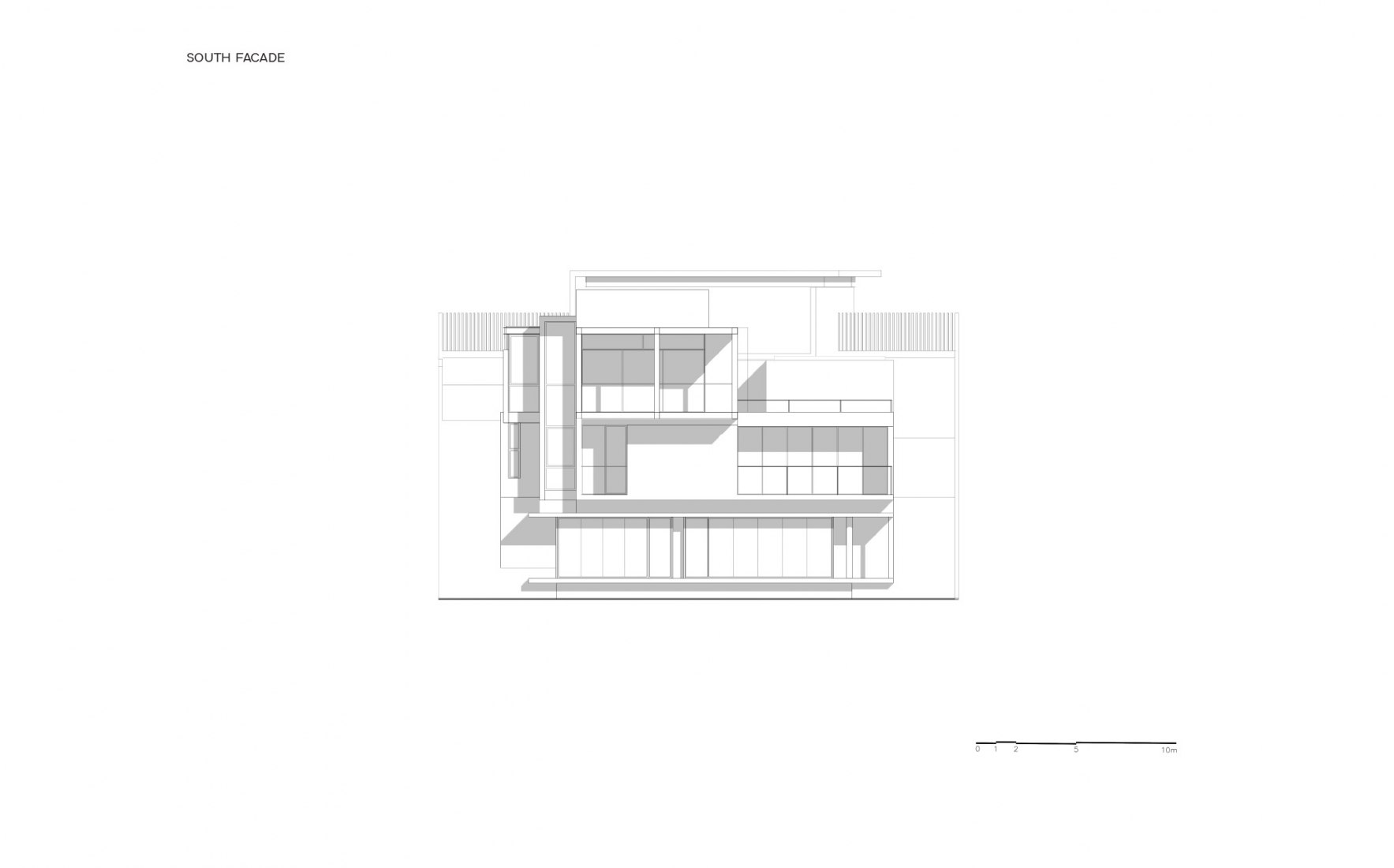 Fachada sur. Casa AYG por Miguel de la Torre.