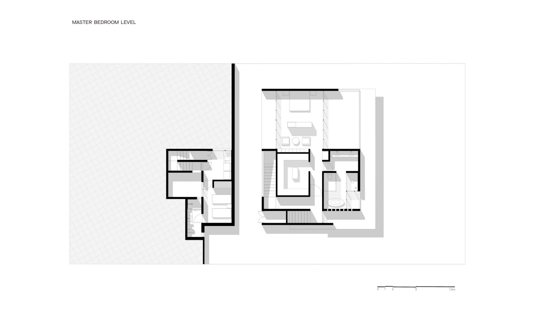 Planta de dormitorio principal. Casa AYG by Miguel de la Torre.