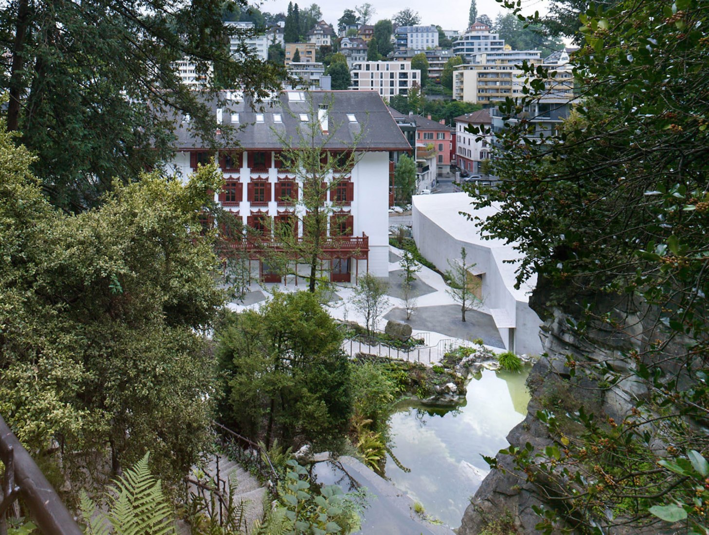 Renovation and adaptation of the Lucer Glacier Garden by Miller & Maranta. Photograph by Ruedi Walti