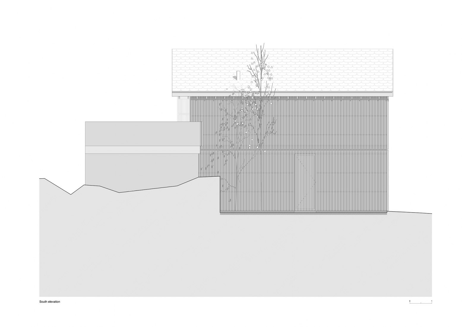 Plano de alzado. Casa del Granero por Marta Brandão & Mimahousing.
