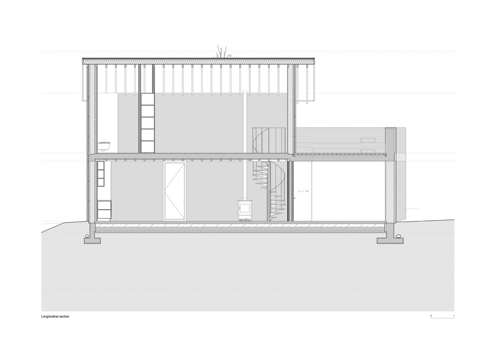 Sección. Casa del Granero por Marta Brandão & Mimahousing.