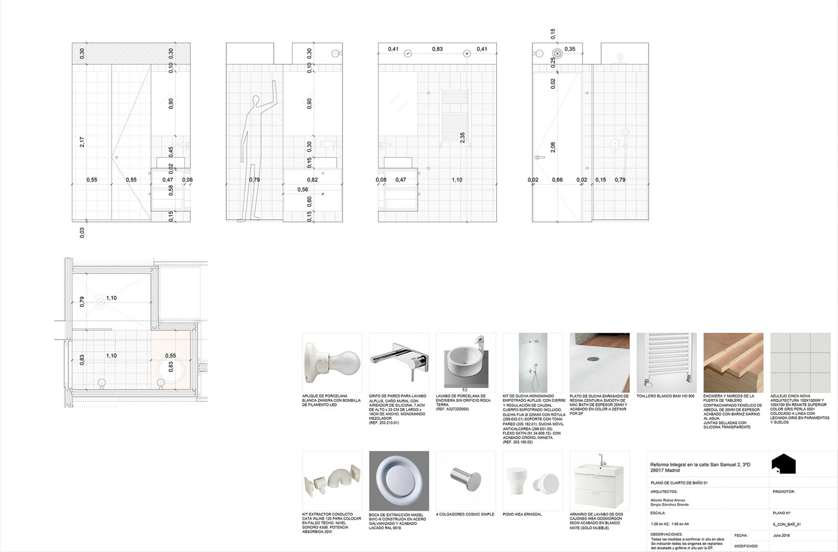 Detalles del aseo 1. Casa M01 por MINIMO.