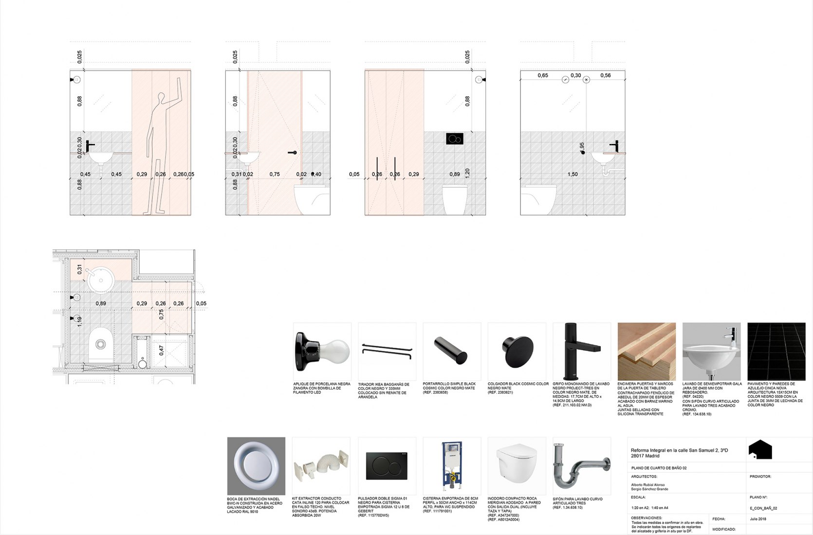 Detalles del aseo 1. Casa M01 por MINIMO.
