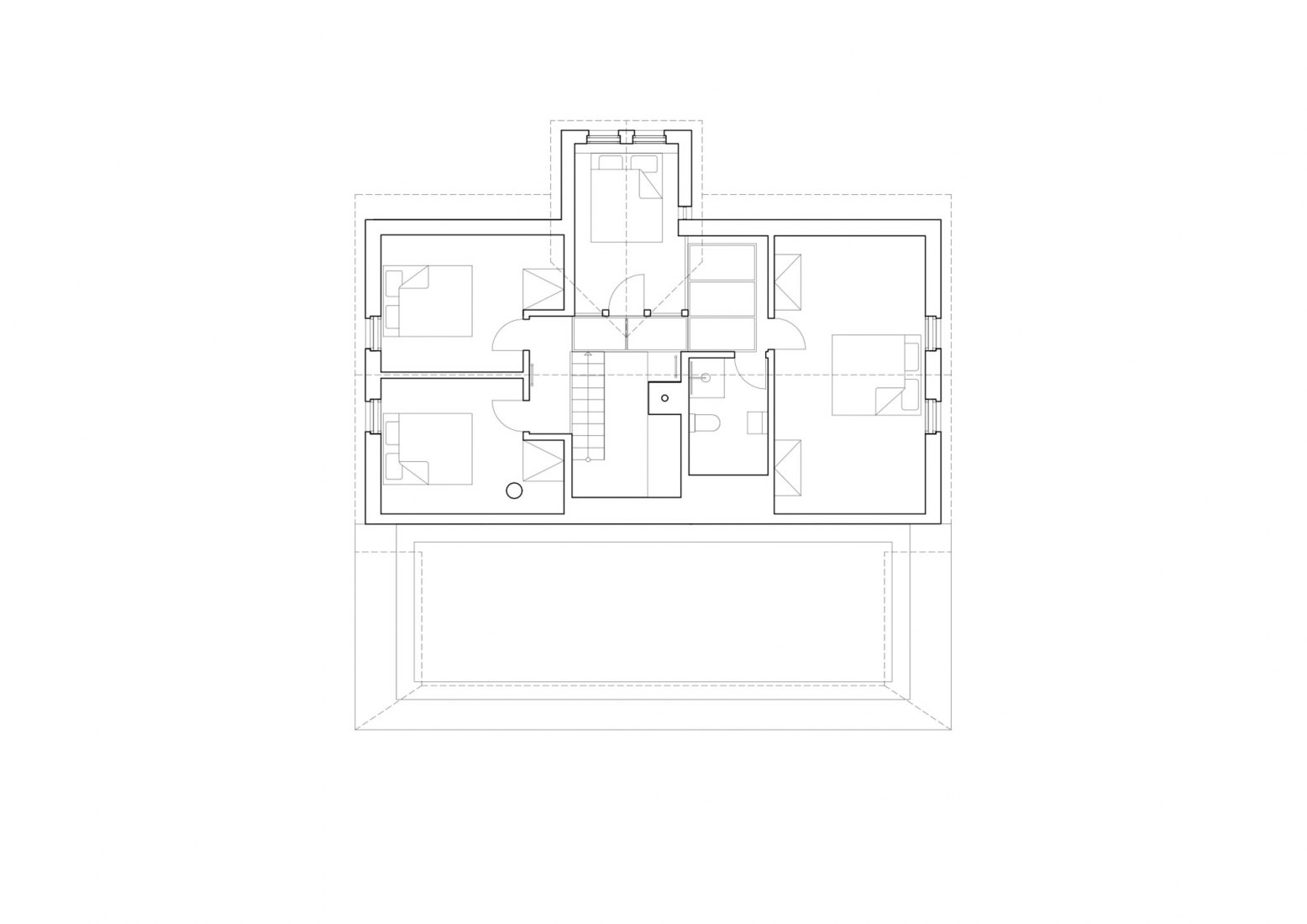 First floor plan. The Glass Cabin by Mjölk architekti.