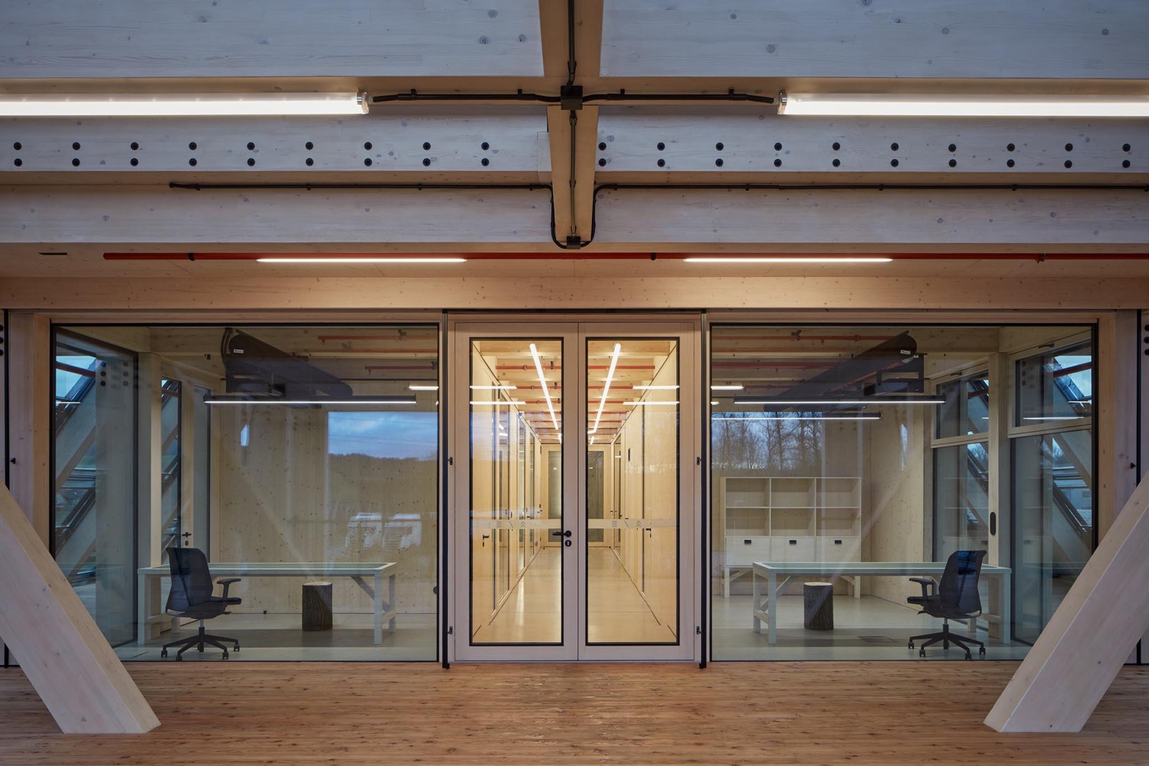 Kloboucká lesní Headquarters by Mjölk architekti. Photograph by BoysPlayNice.