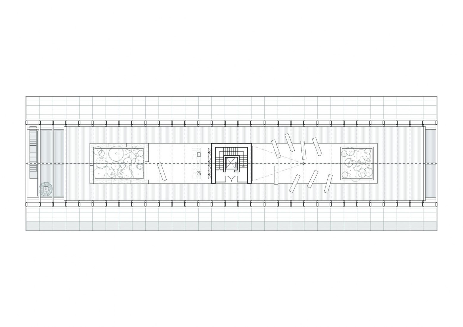 Roof floor plan. Kloboucká lesní Headquarters by Mjölk architekti.