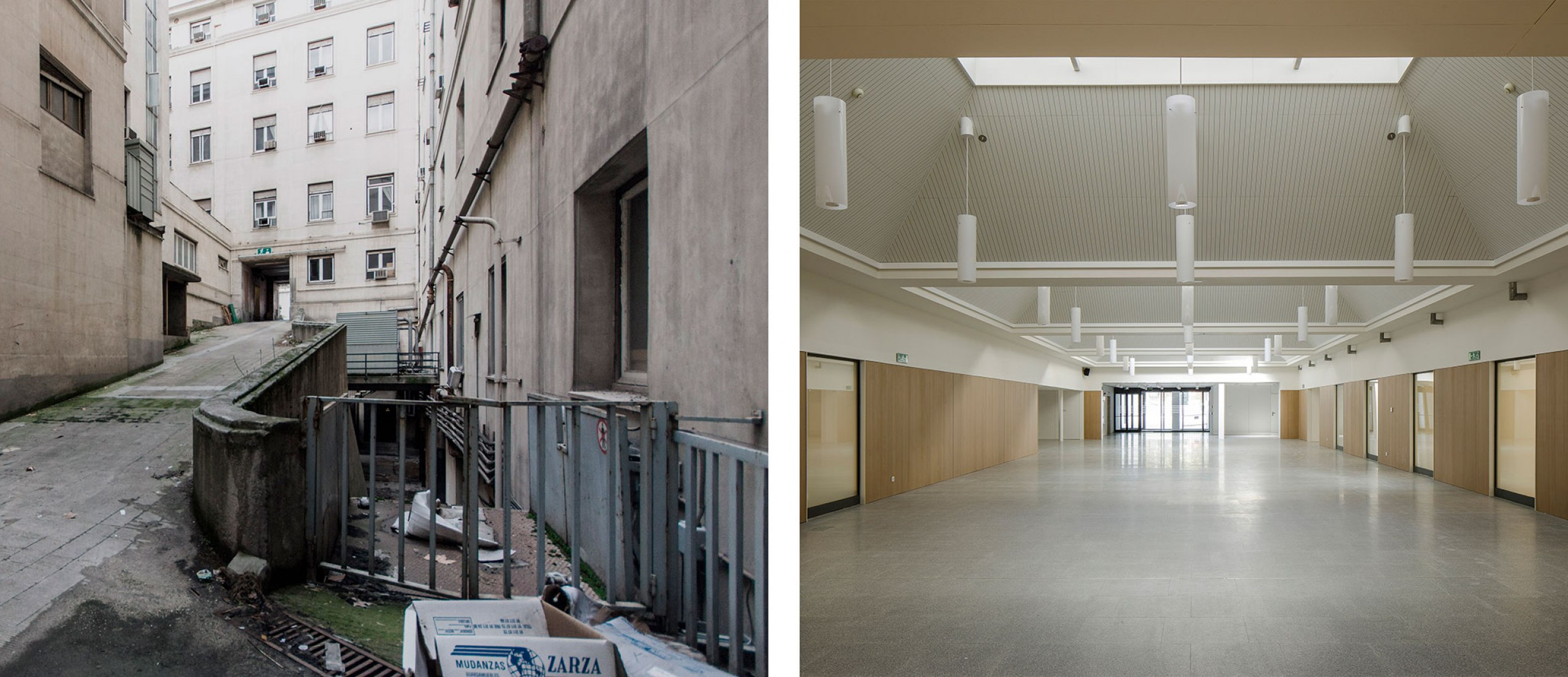 Comparativa de estado previo y estado reformado. Nueva Sede del Ministerio de Asuntos Exteriores por MMN arquitectos. 