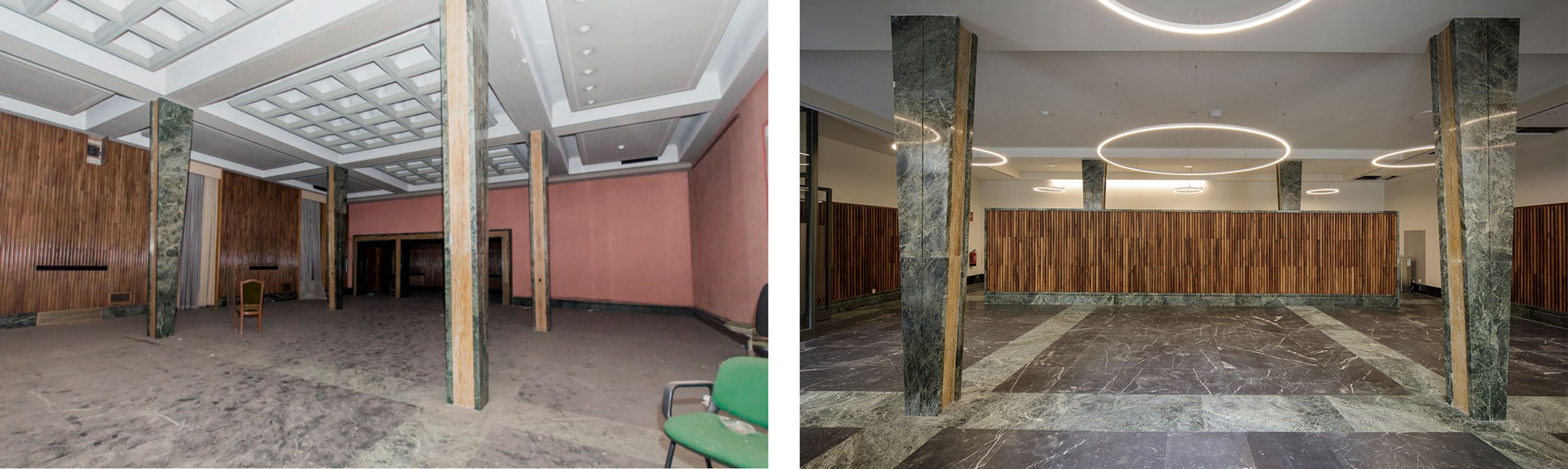 Comparativa de estado previo y estado reformado. Nueva Sede del Ministerio de Asuntos Exteriores por MMN arquitectos. 