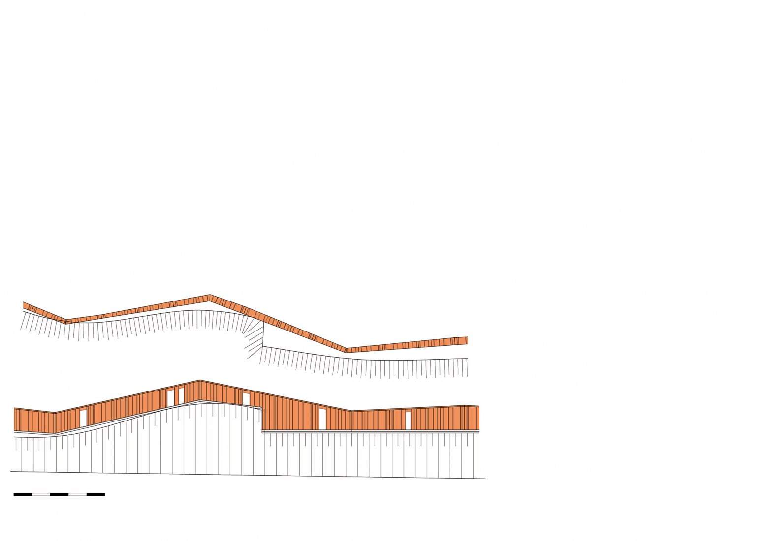 Plano barrera acústica 1: 200. Unión central de la carretera de circunvalación Bressanone-Varna por MoDusArchitects