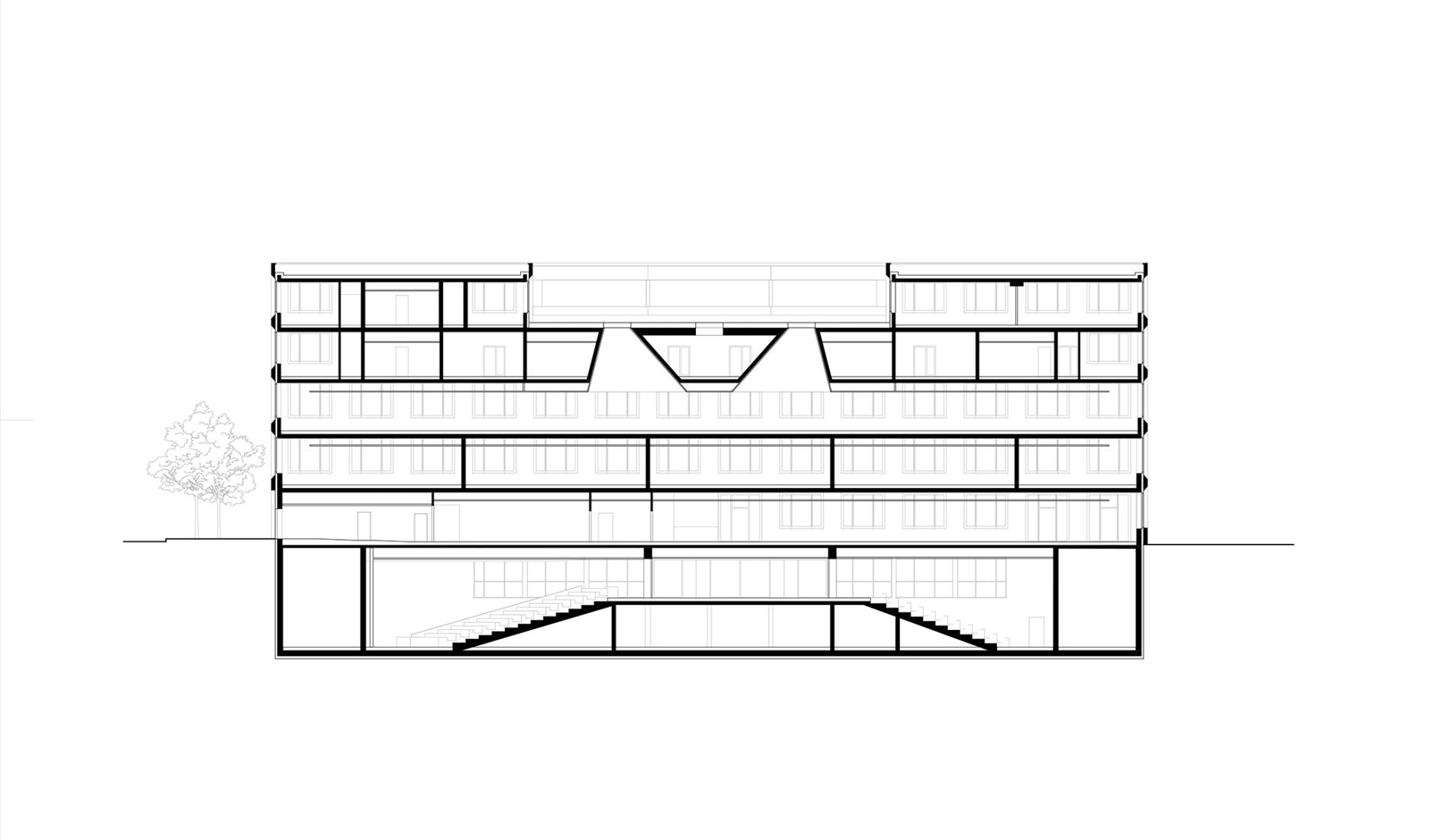 Section Plan. Ágnes Heller House by mohr niklas architekten.