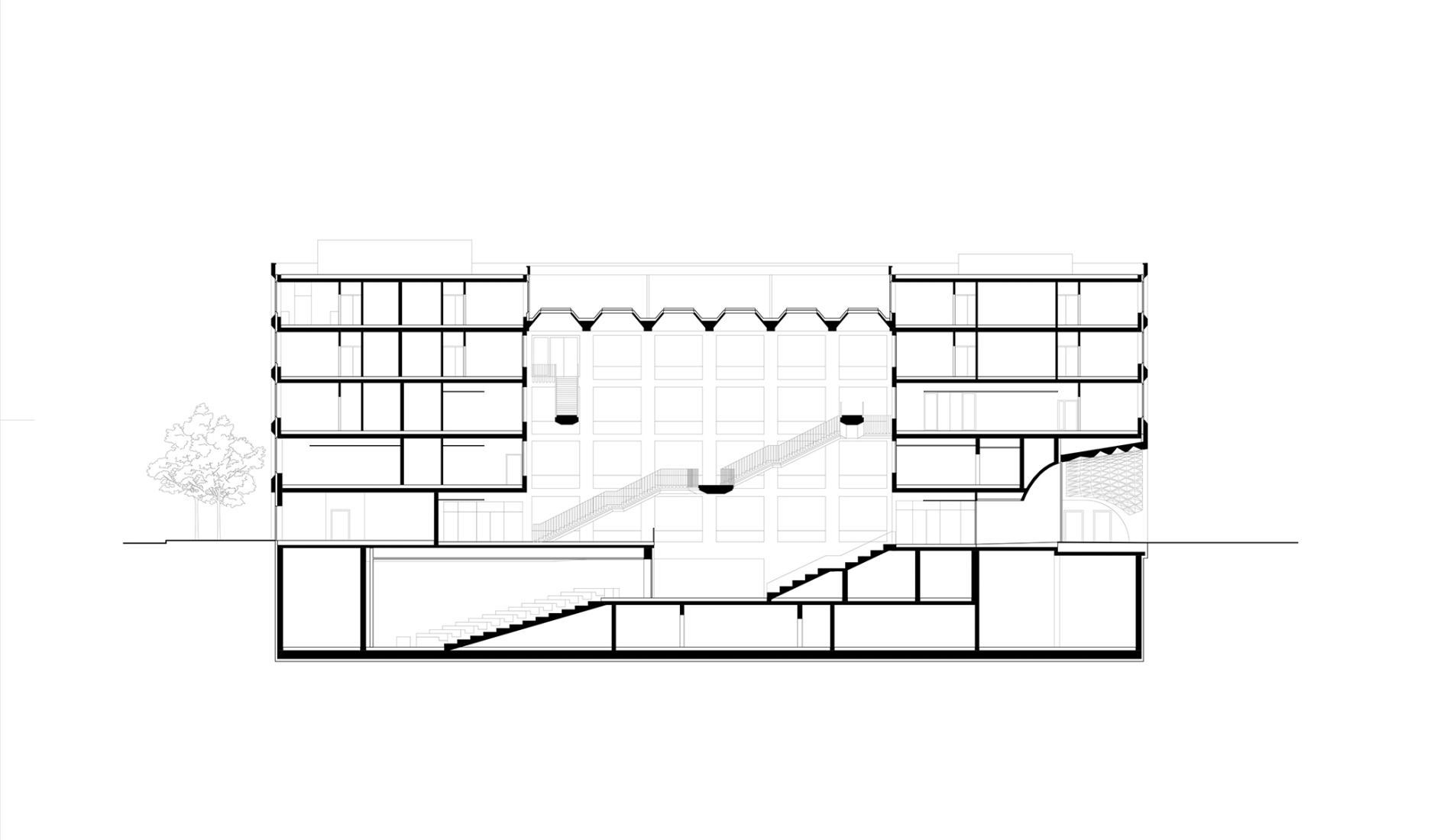 Section Plan. Ágnes Heller House by mohr niklas architekten.
