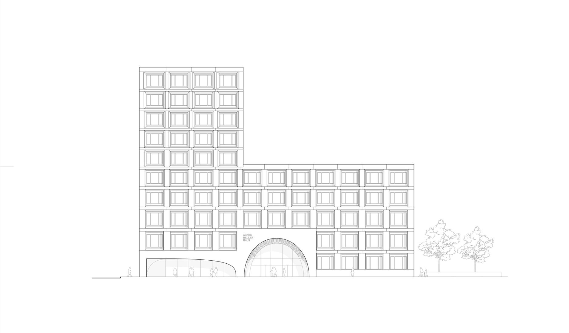 Elevation Plan. Ágnes Heller House by mohr niklas architekten.