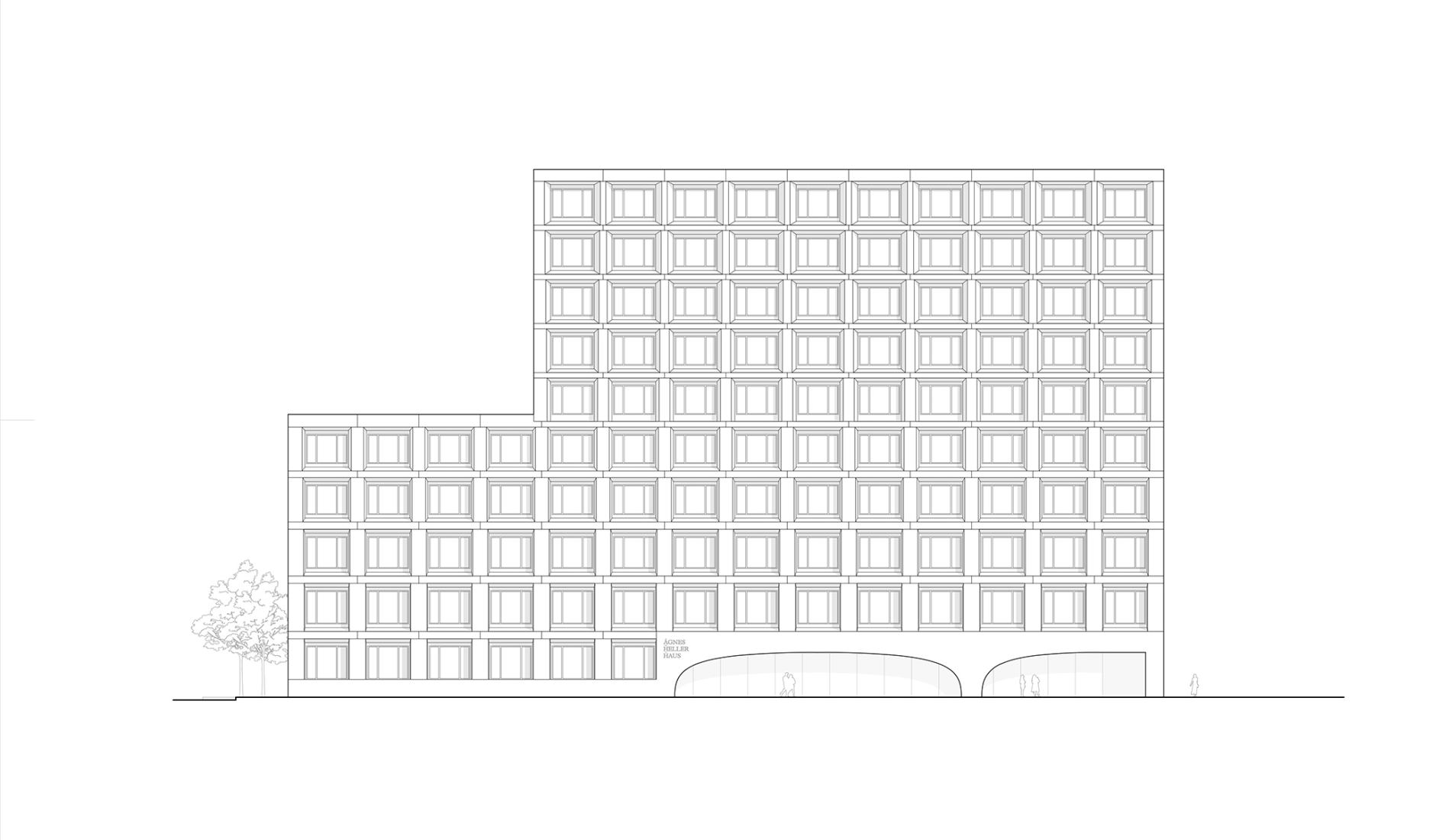 Elevation Plan. Ágnes Heller House by mohr niklas architekten.
