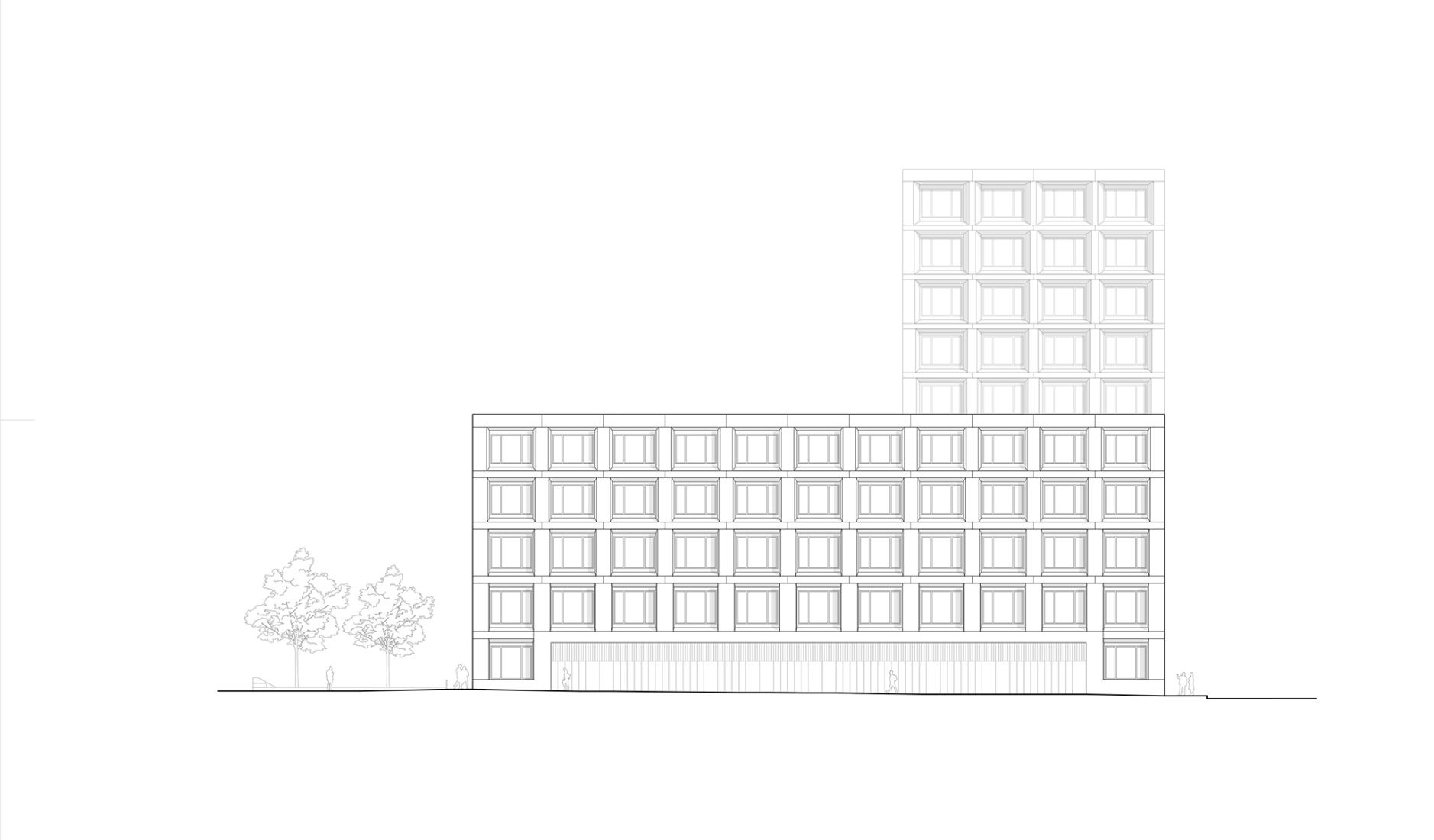 Elevation Plan. Ágnes Heller House by mohr niklas architekten.