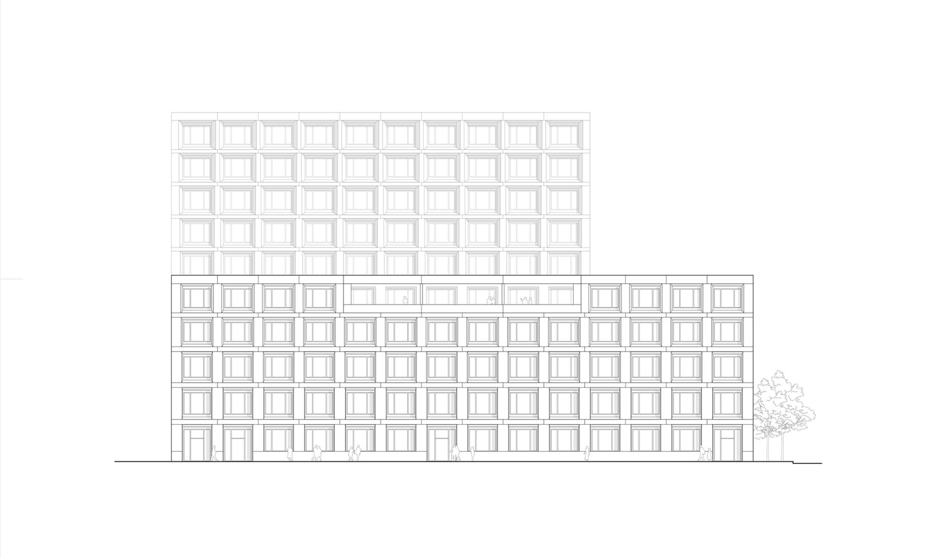 Elevation Plan. Ágnes Heller House by mohr niklas architekten.