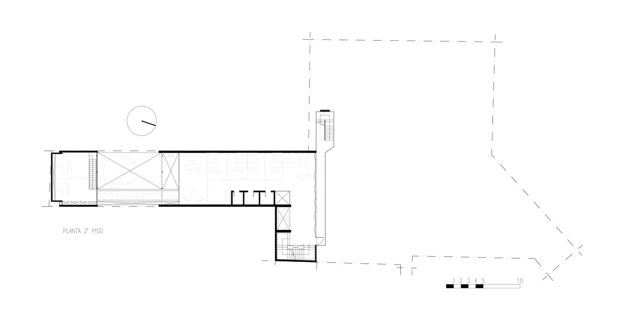 Second floor plan. New College of Architects of Córdoba headquarters by Adolfo Mondejar, Pablo Mondejar, Dolores Gómez Macedo Arquitectos.