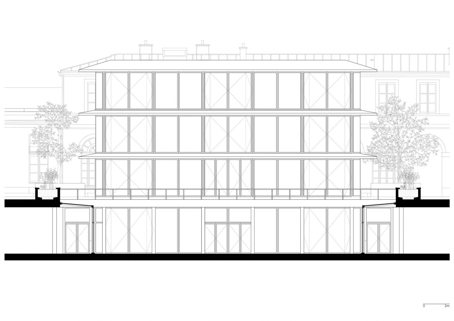 Elevation. Sciences Po by Moreau Kusunoki Architectes.