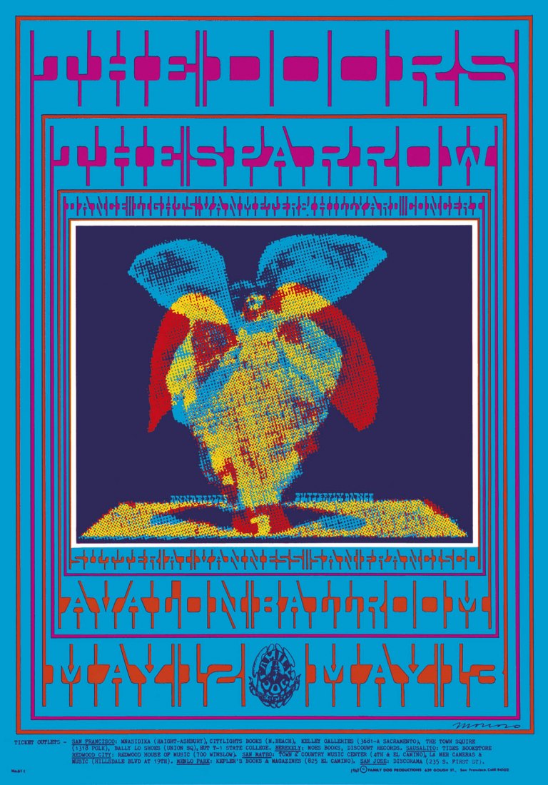 Annabelle's Butterfly Dance. Victor Moscoso, 1967. © Family Dog. Cortesía de la Fundación Luis Seoane