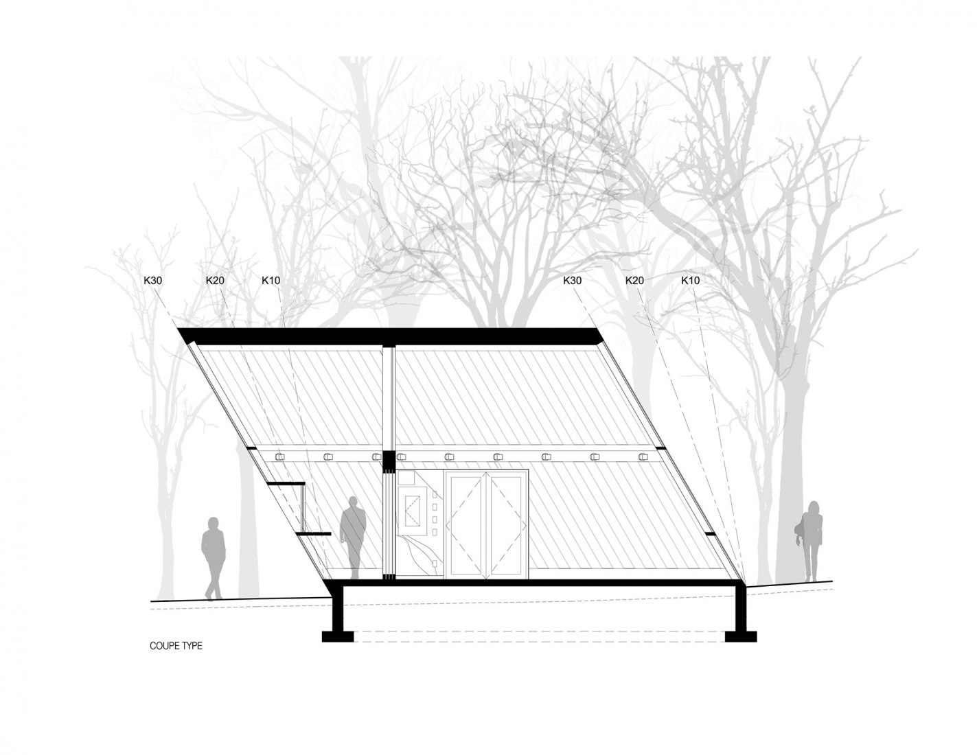 Sección. Kioscos de Mount-Royal por Atelier Urban Face.