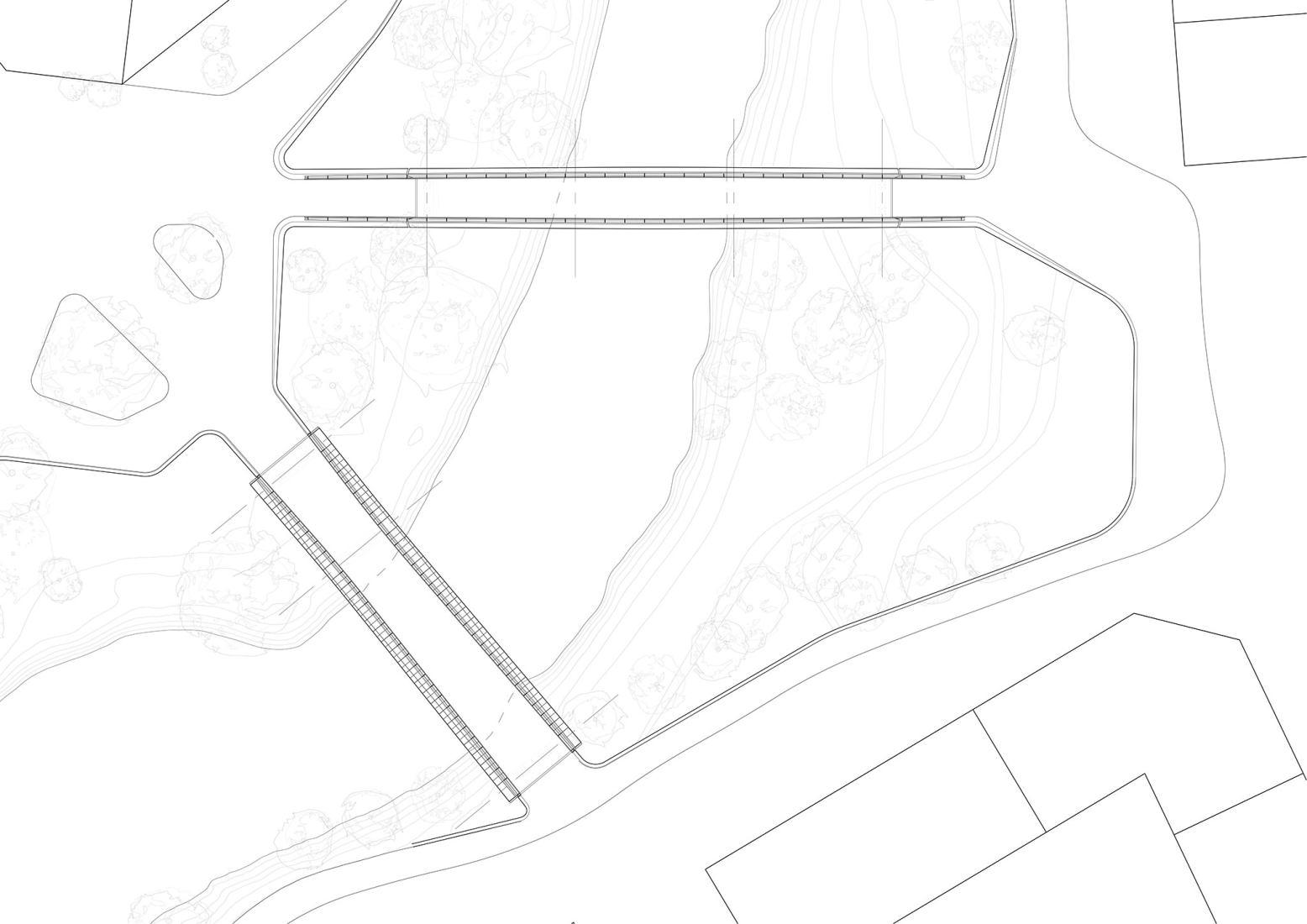 Kulturbroene site plan. Culture Bridges, Lilleakerbyen, Oslo by Moxon Architects.