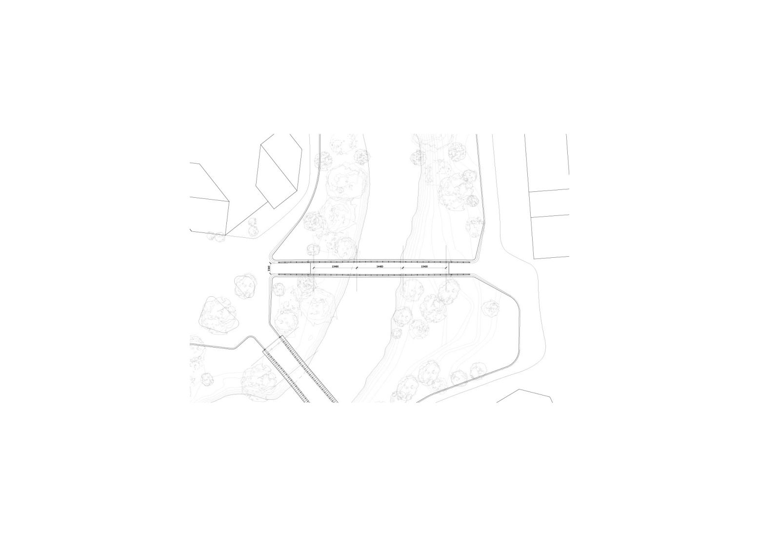 North bridge floor plan. Culture Bridges, Lilleakerbyen, Oslo by Moxon Architects.