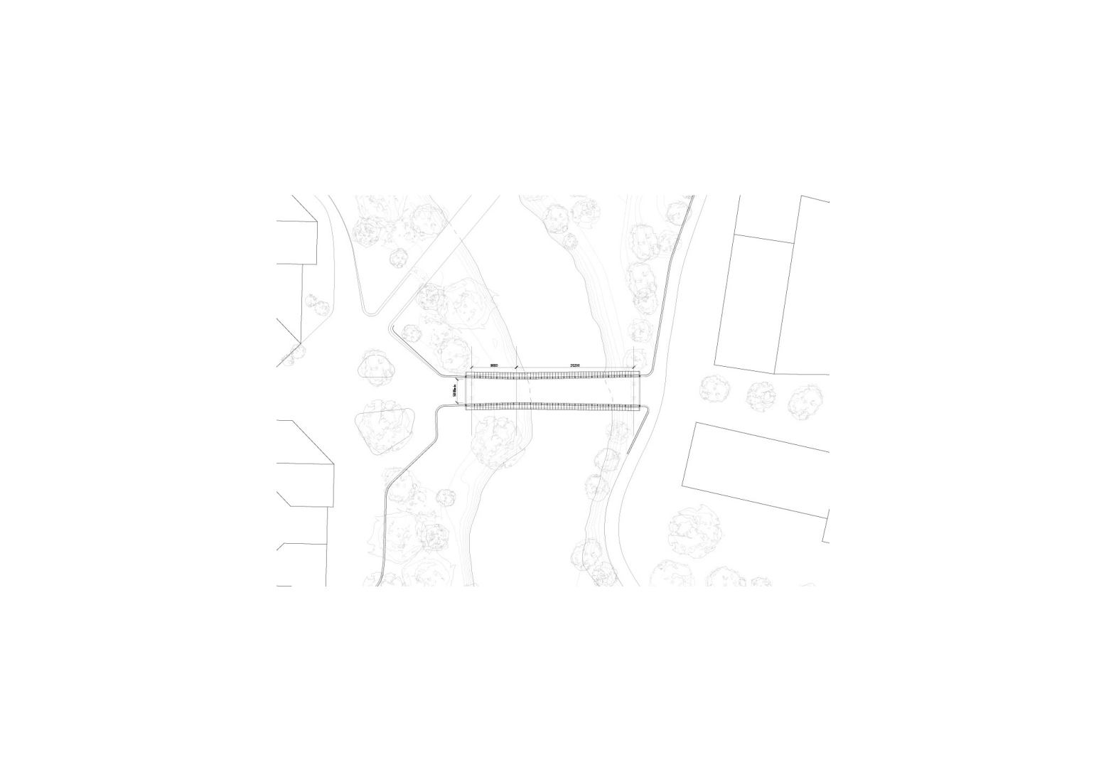 South bridge floor plan. Culture Bridges, Lilleakerbyen, Oslo by Moxon Architects.