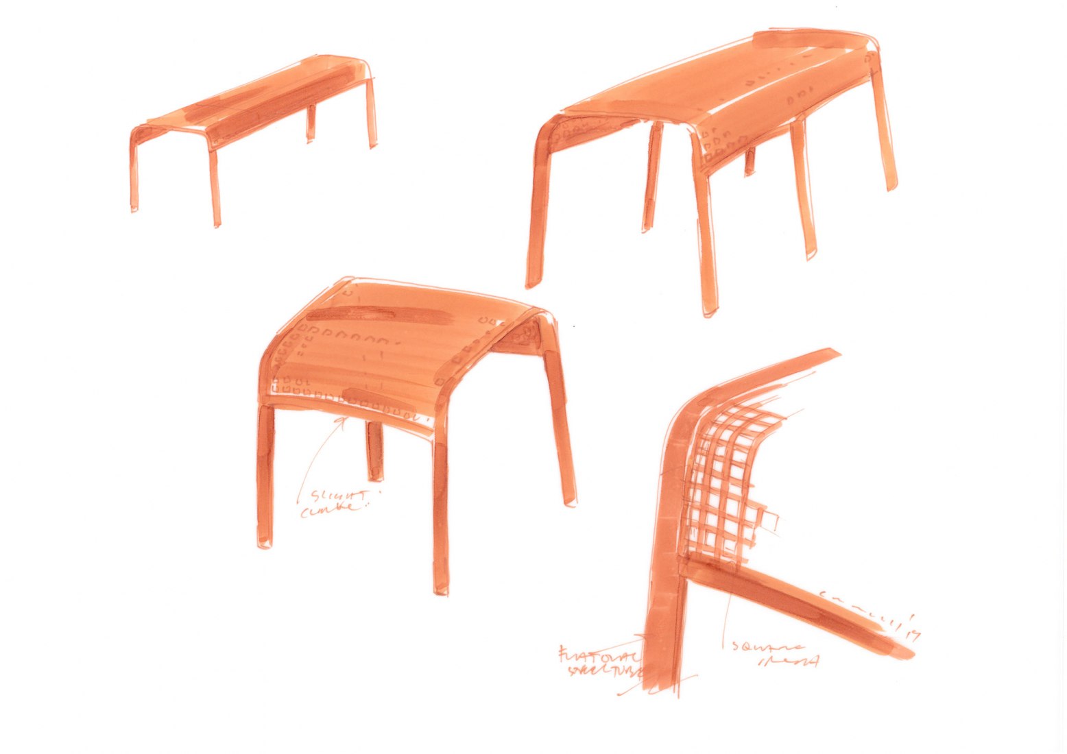 Croquis. Taburete MP por Chris Connell en colaboración con grazia&co.