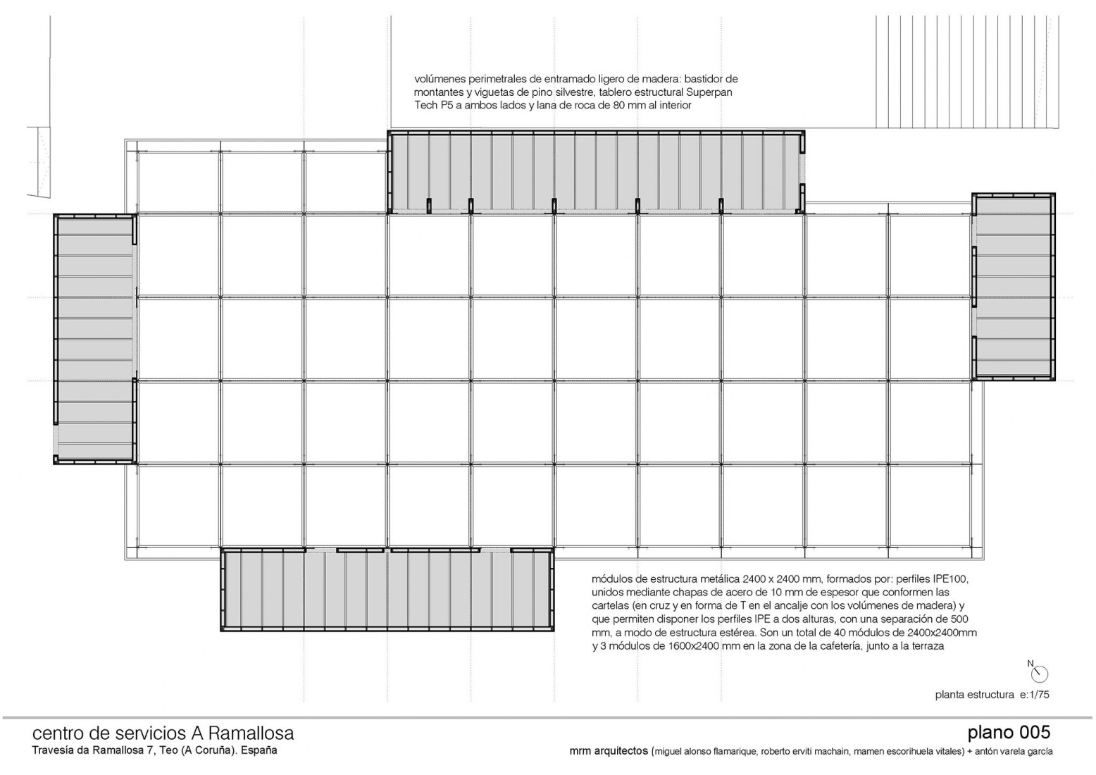 Structure plan. "A Ramallosa" Service Center by MRM arquitectos + AVG.