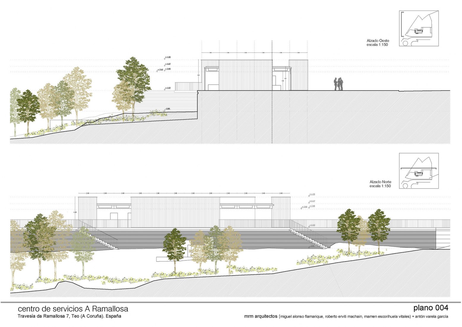 Elevations. "A Ramallosa" Service Center by MRM arquitectos + AVG.