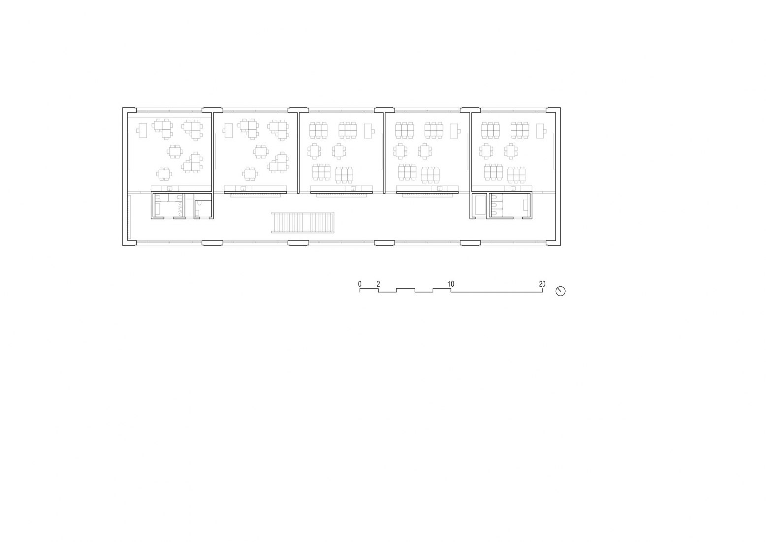 Planta segunda. Nueva escuela Meinier por Mue Atelier d'Architecture.