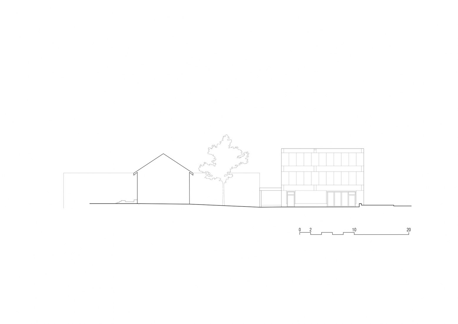 Alzado. Nueva escuela Meinier por Mue Atelier d'Architecture.