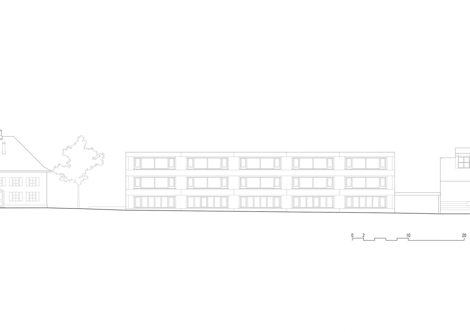 Alzado. Nueva escuela Meinier por Mue Atelier d'Architecture.