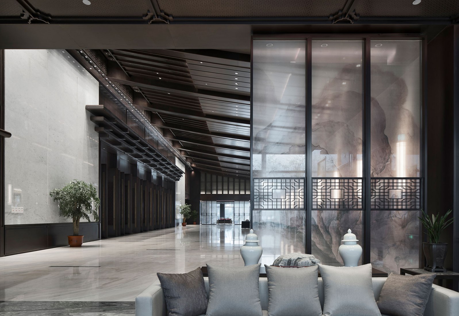 Salón multiusos para el Hotel Shaoxing por UAD. Fotografía por Zhao Qiang