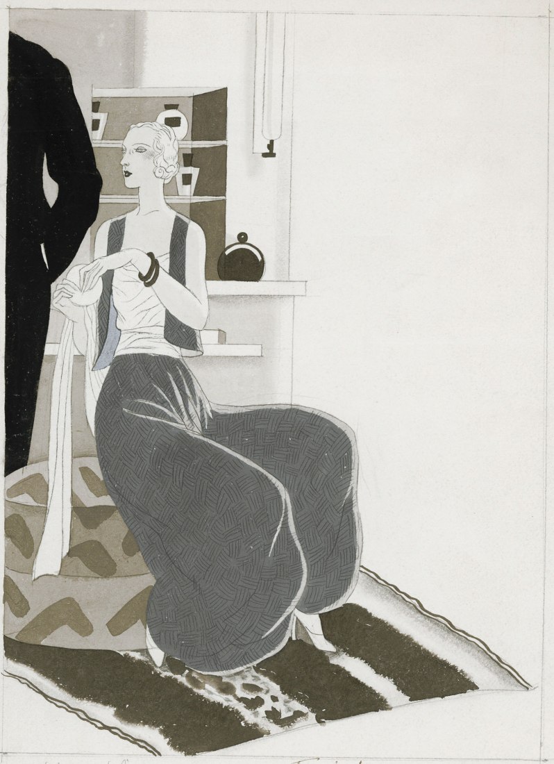 Carlos Sáenz de Tejada La moda en París. «Gran concurso de elegancias». 1931 © Museo ABC. Exhibition At The Rythm Of Jazz. Art Déco in the ABC Collection