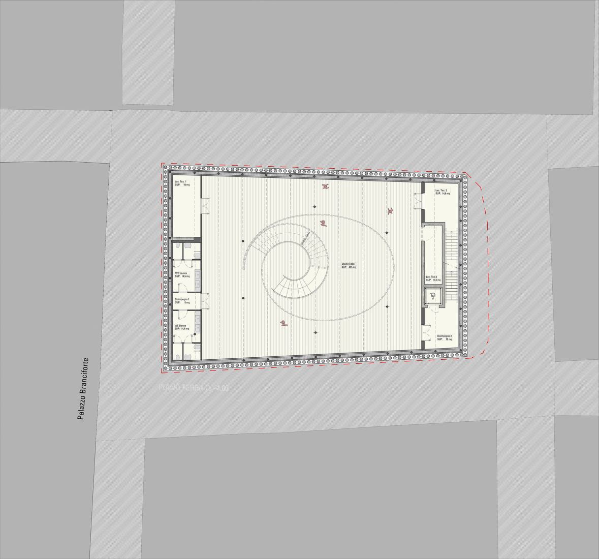 Basement Floor Plan. Museo Giardino Santa Rosalia by Mario Cucinella Architects.