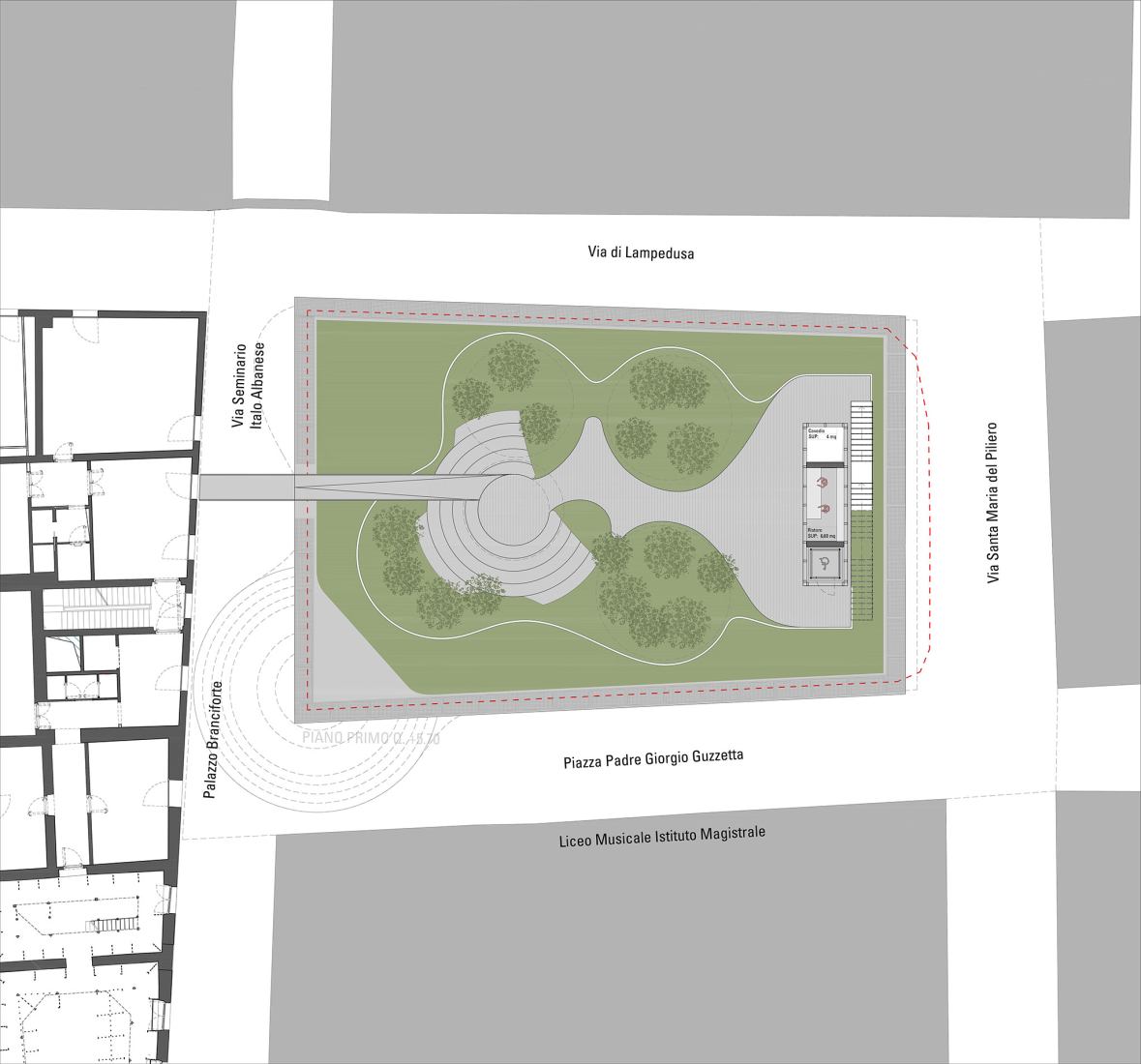 Top Floor Plan. Museo Giardino Santa Rosalia by Mario Cucinella Architects.