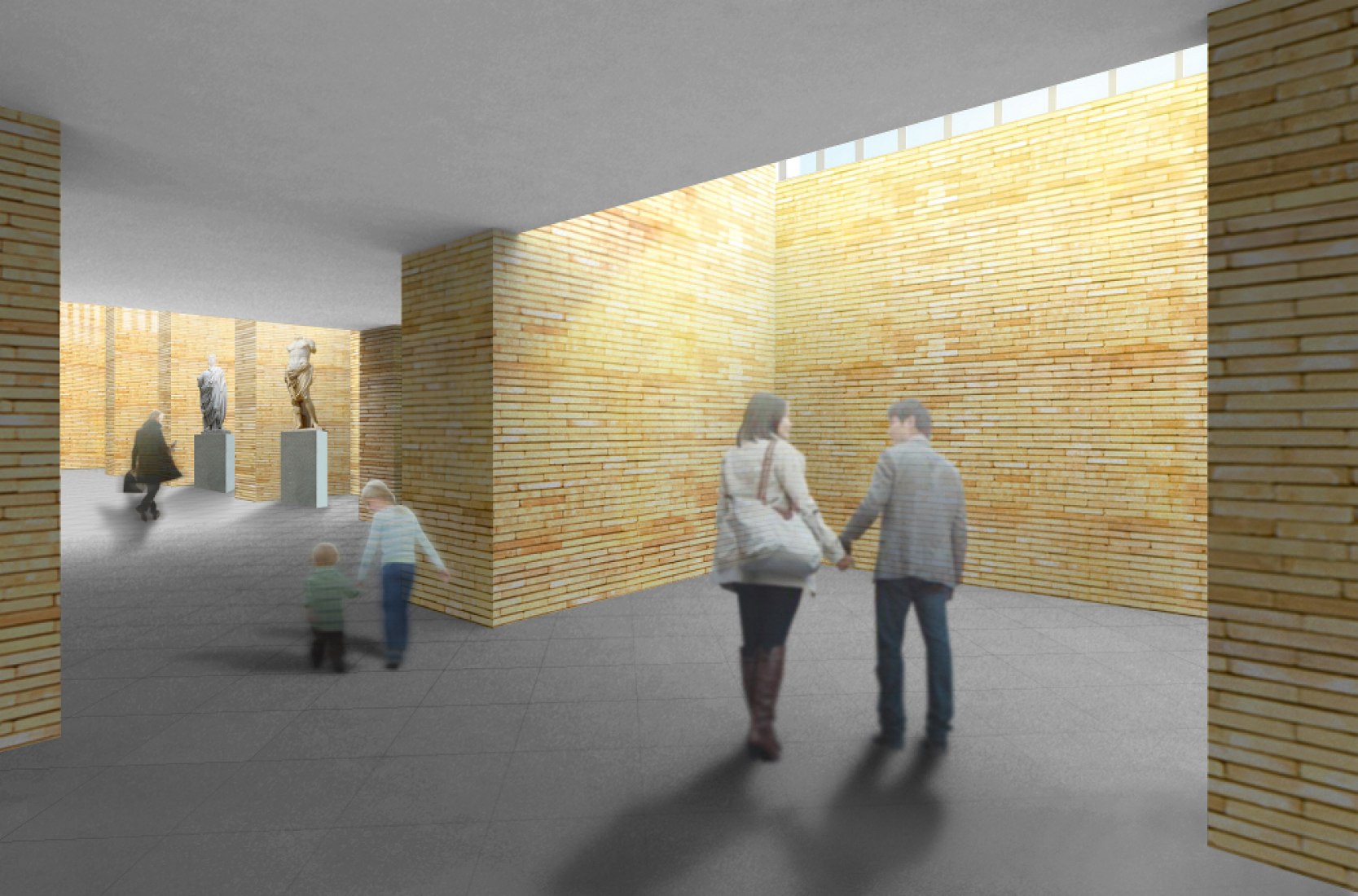 Visualización interior. Ampliación del Museo Nacional de Arte Romano de Mérida por Rafael Moneo