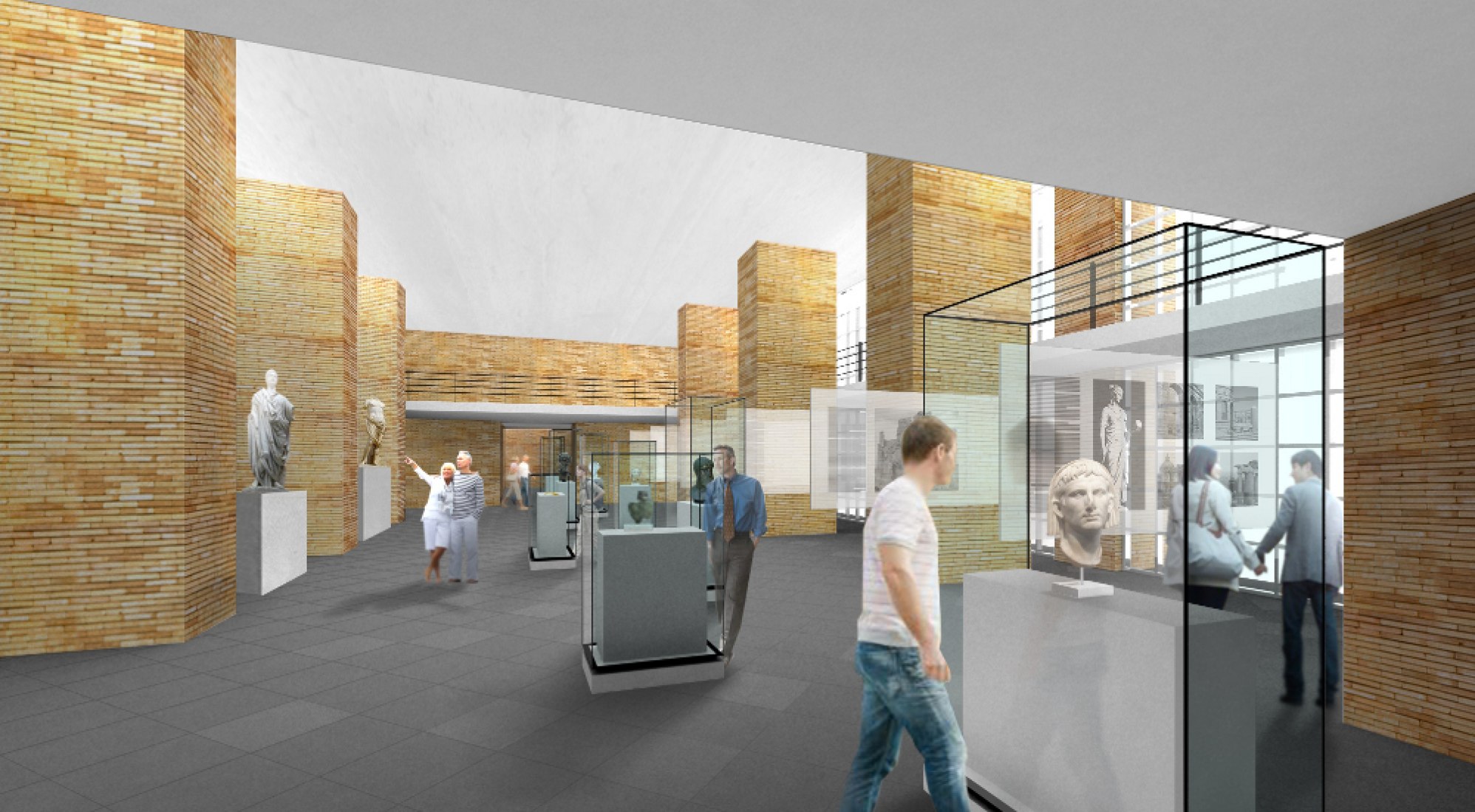 Visualización interior. Ampliación del Museo Nacional de Arte Romano de Mérida por Rafael Moneo