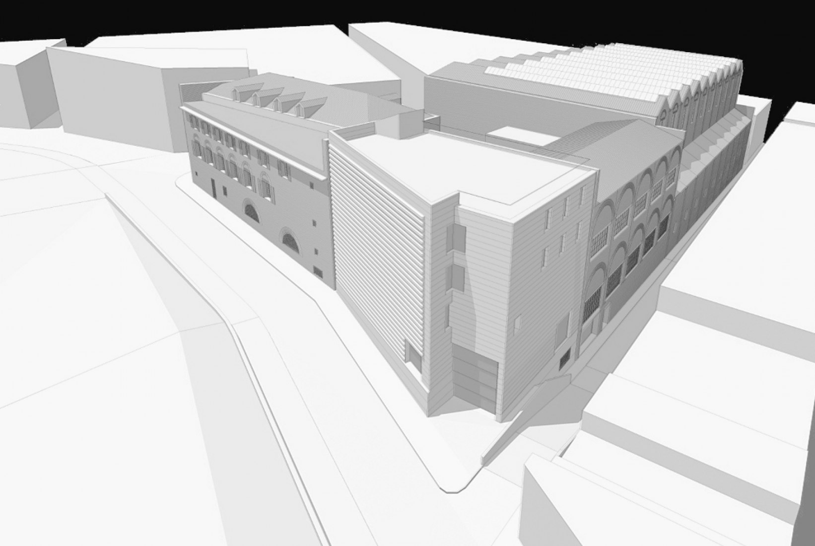 Visualización exterior. Ampliación del Museo Nacional de Arte Romano de Mérida por Rafael Moneo