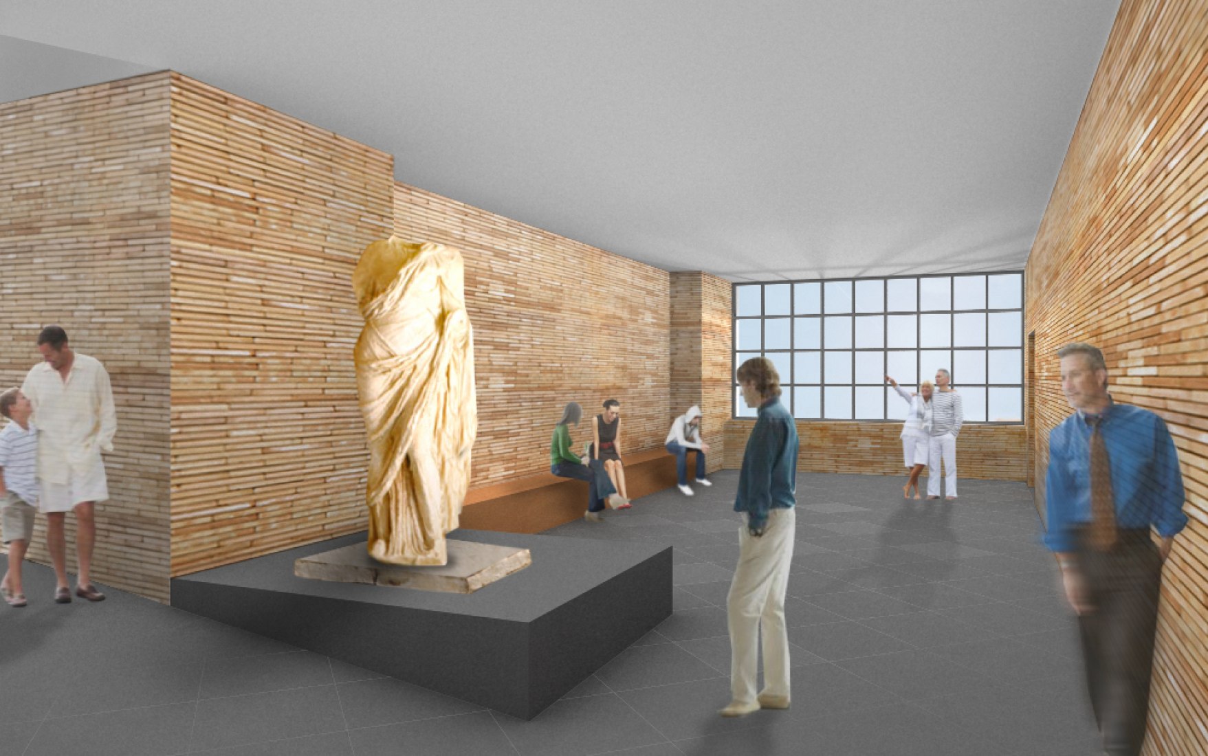 Visualización interior. Ampliación del Museo Nacional de Arte Romano de Mérida por Rafael Moneo
