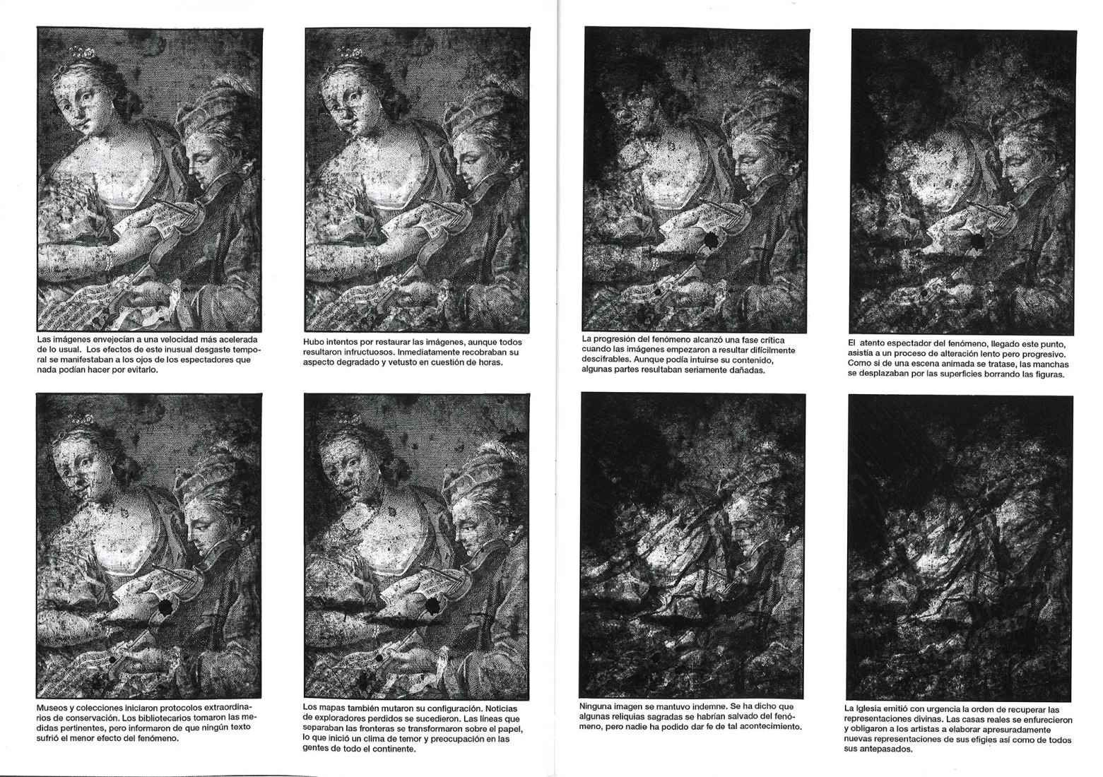 Fanzine page, The era of disappeared images, by Brais Rodríguez. 