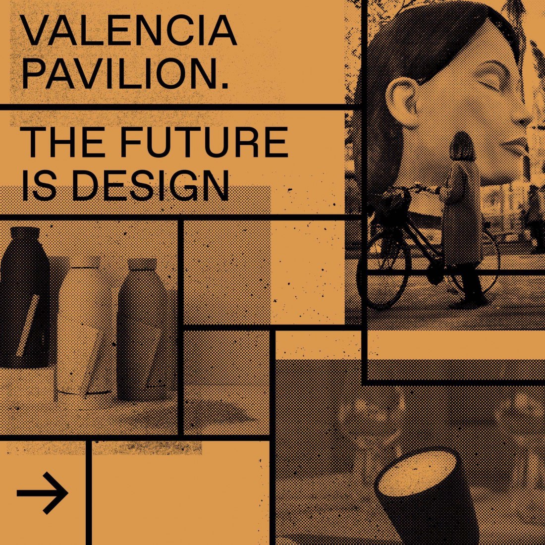 «Valencia Pavilion. The Future is Design», el presente y el futuro del diseño valenciano desde cinco pabellones por MUT Design. Gráfico por Ibán Ramón