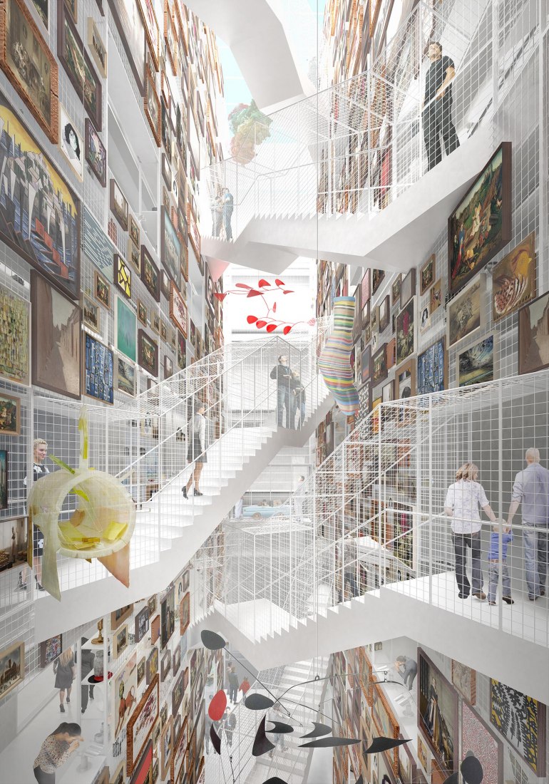 Visualización Depósito de Arte Público del Museo Boijmans Van Beuningen por MVRDV