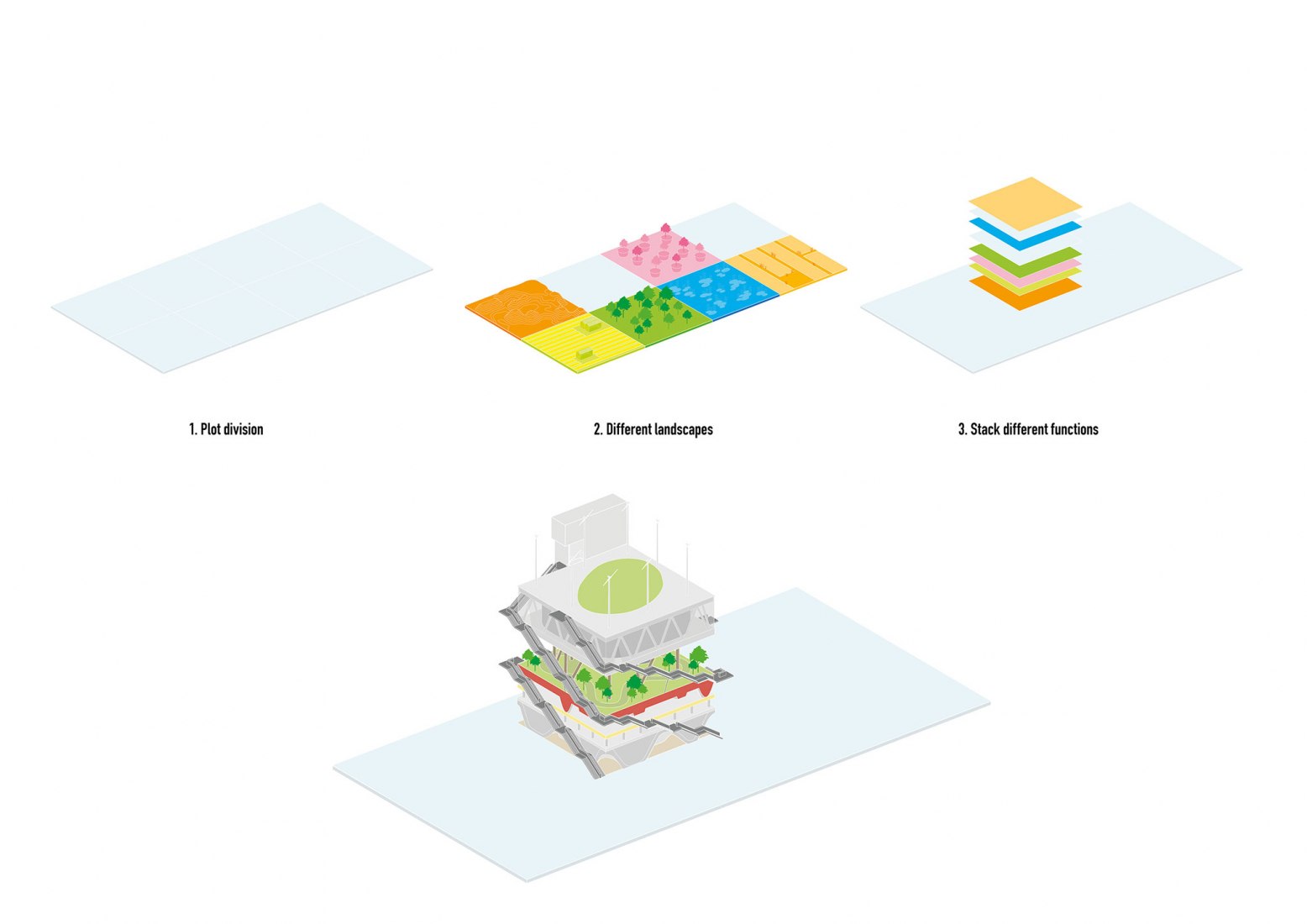 Stepstory pavilion.  Rendering. Expo Pavilion 2.0 by MVRDV