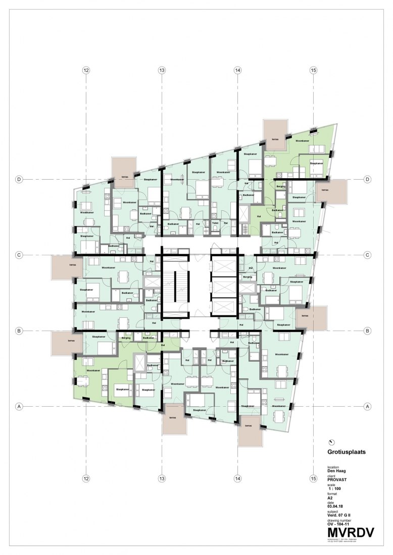 Planta tipo. Torres Grotius por MVRDV. 