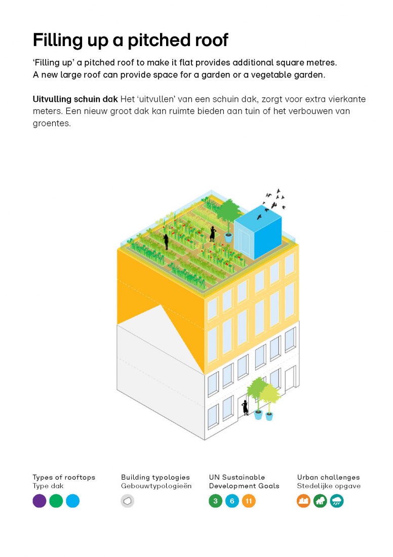 Filling pitched roof. Rotterdam Rooftop Catalogue for Rotterdam Rooftop Days by MVRDV. Courtesy of MVRDV